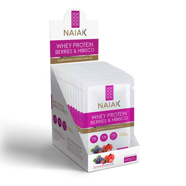 Imagem de NAIAK WHEY PROTEIN BERRIES E HIBISCO CX C/15