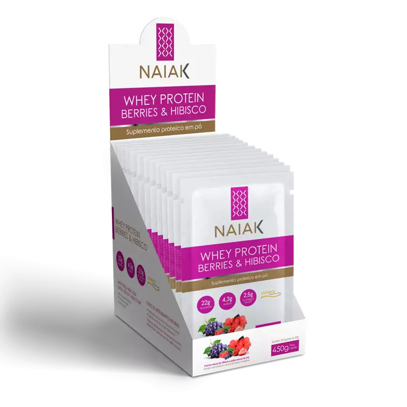 NAIAK WHEY PROTEIN BERRIES E HIBISCO CX C/15