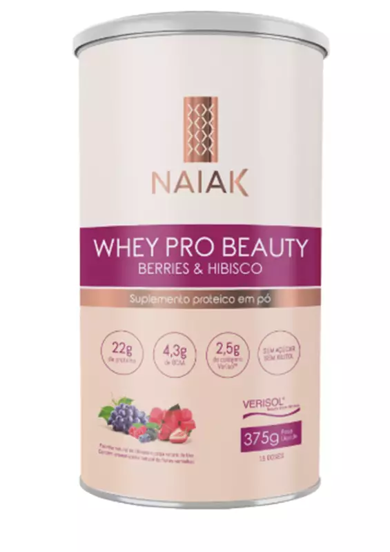 NAIAK WHEY PRO BEAUTY  BERRIES & HIBISCO 375G