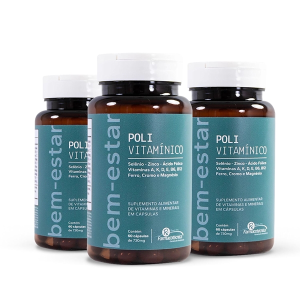 Imagem de Combo 3 Unidades - Polivitamínico Farmacotécnica 60 Cápsulas